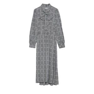 Zara Plaid Printed Dress with Belt size Small